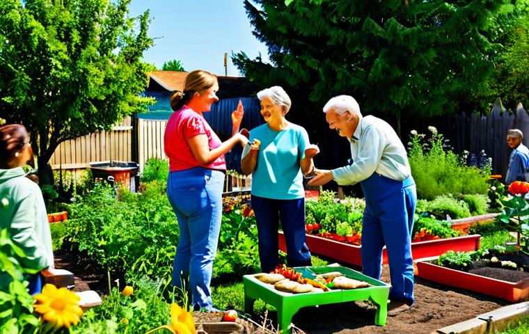 **
"A group of neighbors having a potluck in a community garden, fully clothed, modest clothing, safe for work, appropriate content, family-friendly, perfect anatomy, correct proportions, natural pose, well-formed hands, proper finger count, natural body proportions, vibrant colors, sunny day, cheerful atmosphere, professional photography, high quality."
**